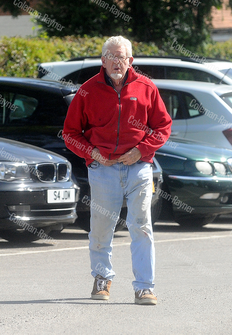 Rolf Harris seen for the first time since being caught waving at kids outside primary school